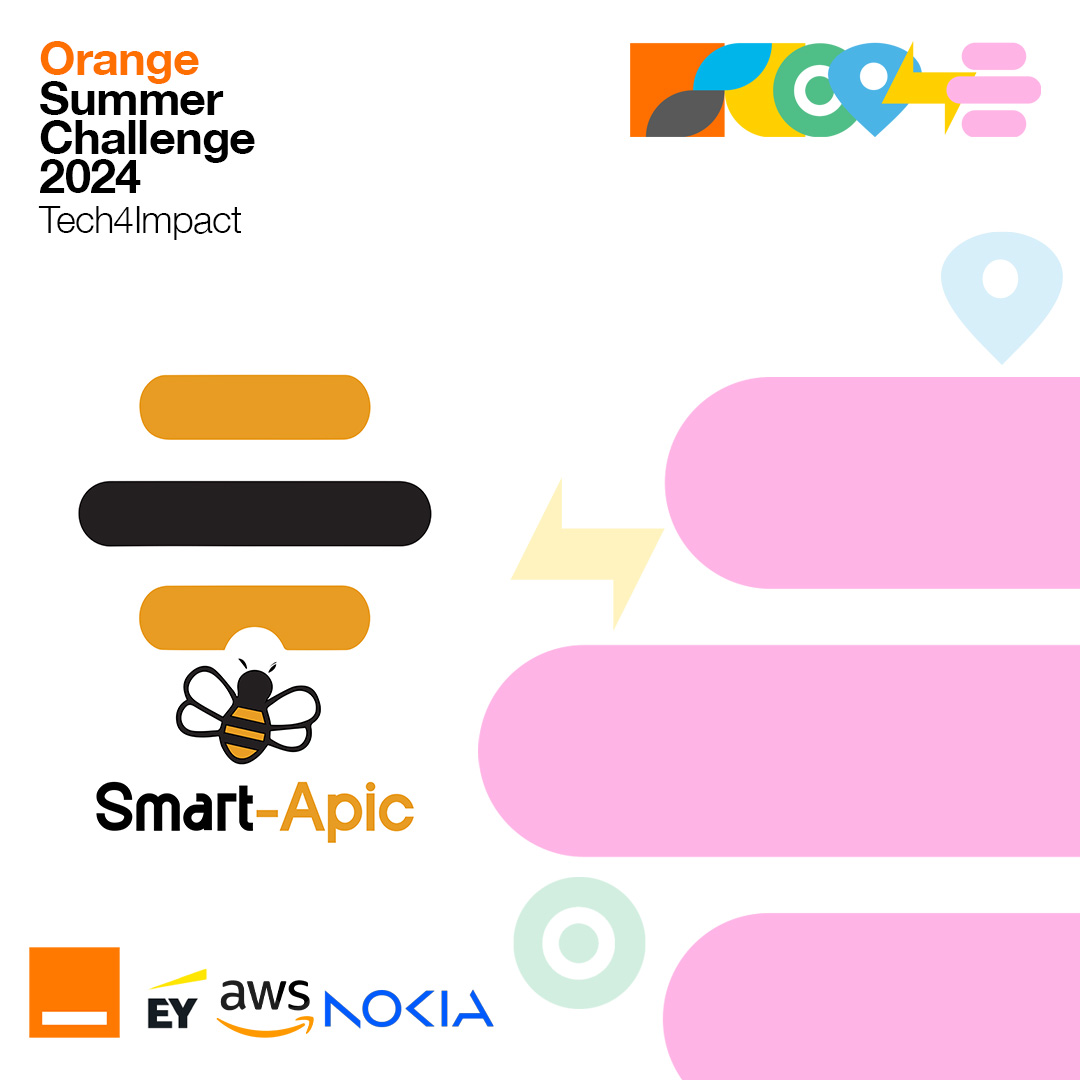 Orange Summer Challenge 2024 est là !
Après 3 mois de stage intensif à Orange Digital Center, nous vous présentons les projets  du #OSC24 .
🧑‍🌾Agrivisor - Agriculture
🚗 Parkee - Transport
☀️ Solarhat - Énergie
🐝 SmartApic - Apiculture
RDV le 7 novembre pour le pitch nationale !