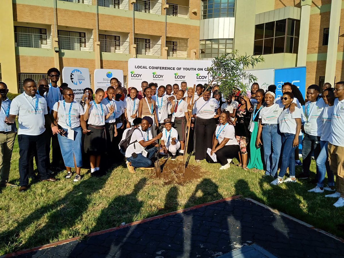 We closed yesterday's LCOY Botswana 2024 with a tree planting session <a href="/PACJA1/">PACJA</a> <a href="/sustain267/">Sustain267</a> <a href="/BCC_Network/">Botswana Climate Change Network</a> #LCOYBotswana #YouthForClimate #ClimateActionNow #YouthPower
#LCOYBotswana24 #ClimateChampion