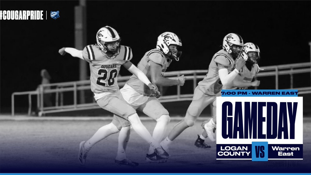 GAMEDAY! The Cougars travel to Warren East tonight for a big 4A District 1 showdown on the blue turf. Game begins at 7:00 pm #cougarpride