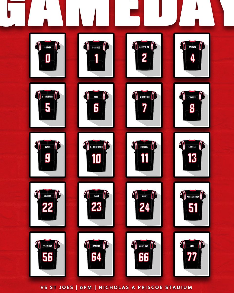 GAMEDAY 🏈 Get in your seats early tonight as we will honor our seniors before kickoff! Then watch your state ranked Barrons take on the Falcons of St. Joe’s❗️