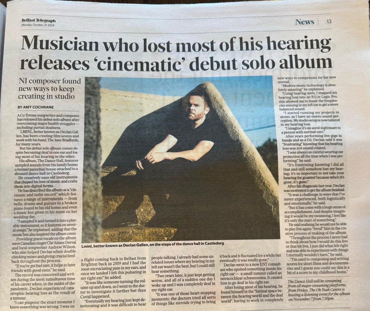 Come and hear new album The Dance Hall by <a href="/LMINL_Music/">LMINL</a> in full at Bonded on Thurs 7th Nov, a new night in honour of the recording craft, where our one request is simple, sit back and listen. 

🎟️ skiddle.com/e/40089821 <a href="/SoundOfBelfast/">Sound Of Belfast</a>