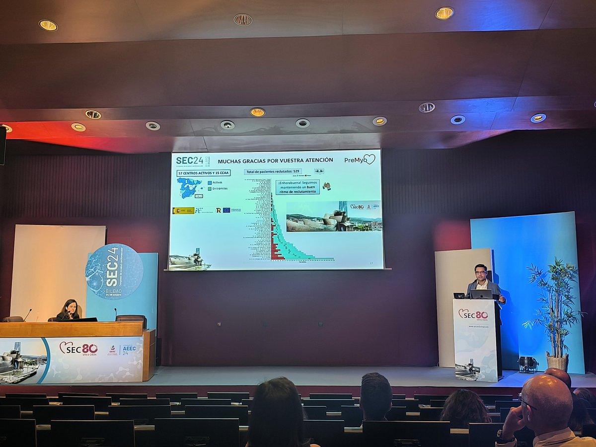 premyo_project's tweet photo. 🎤 Ayer presentó @fernidom en #SEC2024 una comunicación oral sobre el análisis del manejo asistencial de los primeros 100 pacientes de la cohorte del #ProyectoPreMYO. Gracias a todos los centros implicados. 💪📊 

#Miocarditis #InvestigaciónCardiovascular #Ciencia #Salud https://t.co/MPgsqLCGqV