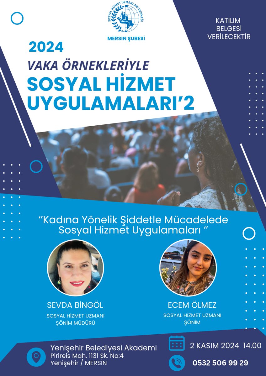SHUDER Mersin Şubeden "Vaka Örnekleriyle Sosyal Hizmet Uygulamaları"2 Programımızın ilk konusu "Kadına Yönelik Şiddetle Mücadelede Sosyal Hizmet Uygulamaları"...