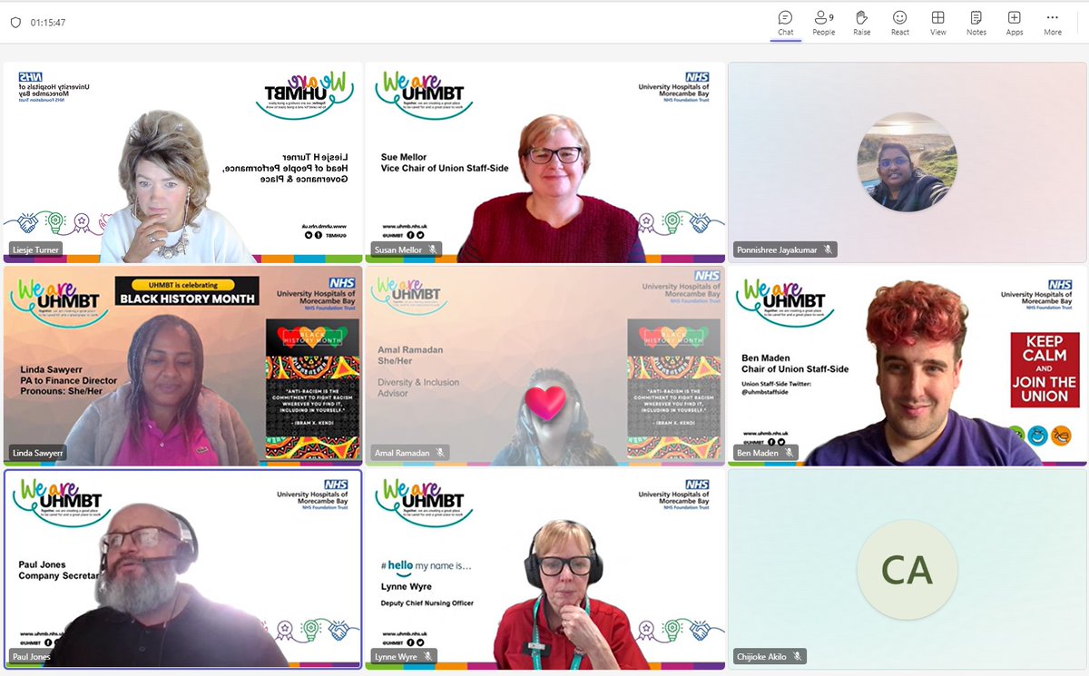 Liesje Turner 💙 (@harelawblag) on Twitter photo Fabulous <a href="/UHMBT/">MorecambeBayNHSTrust</a> Anti-Racism Influencers Group meeting this week. Lead by the wonderful Amal and Chaired by our Company Secretary Paul. Great to have <a href="/UhmbStaffSide/">UHMB Union Staff Side (USS) 💙</a> involved in such important work too. Next step is to link it through our #Anchor partners. Fabulous <a href="/UHMBT/">MorecambeBayNHSTrust</a> Anti-Racism Influencers Group meeting this week. Lead by the wonderful Amal and Chaired by our Company Secretary Paul. Great to have <a href="/UhmbStaffSide/">UHMB Union Staff Side (USS) 💙</a> involved in such important work too. Next step is to link it through our #Anchor partners.