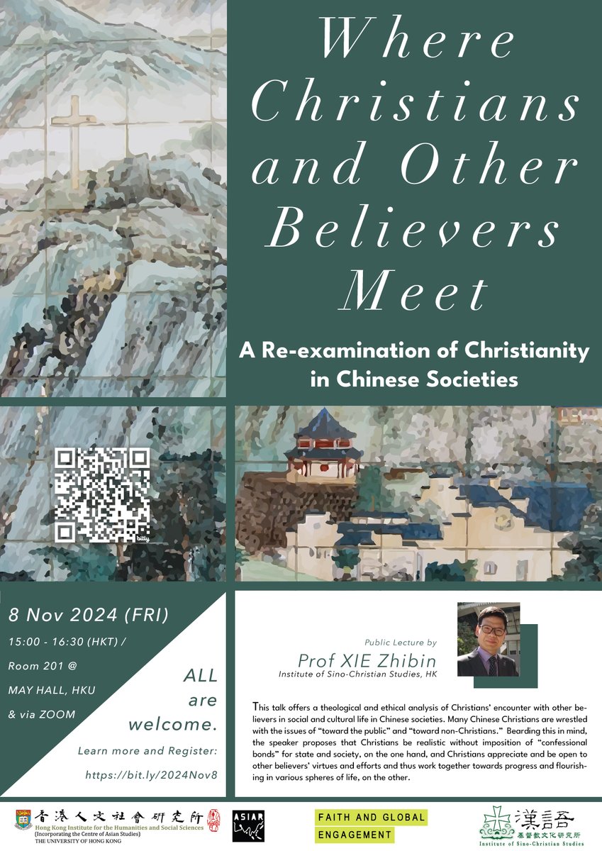 What can we learn from Christians’ encounter with other believers in the social and cultural life of Chinese societies? Join our upcoming talk to explore it from a theological and ethical lens. Learn more and register here: bit.ly/2024Nov8 #ChristianityInChina