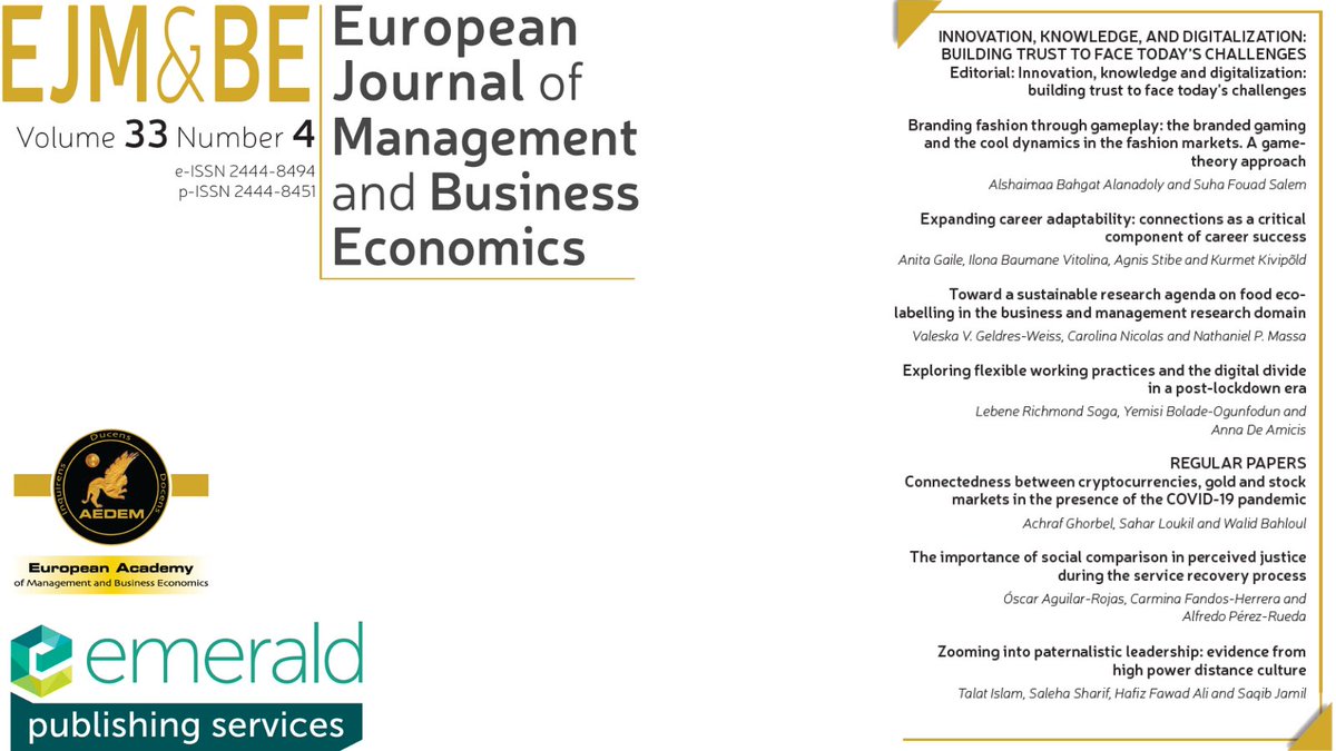 European Journal of Management&Business Economics tweet media
