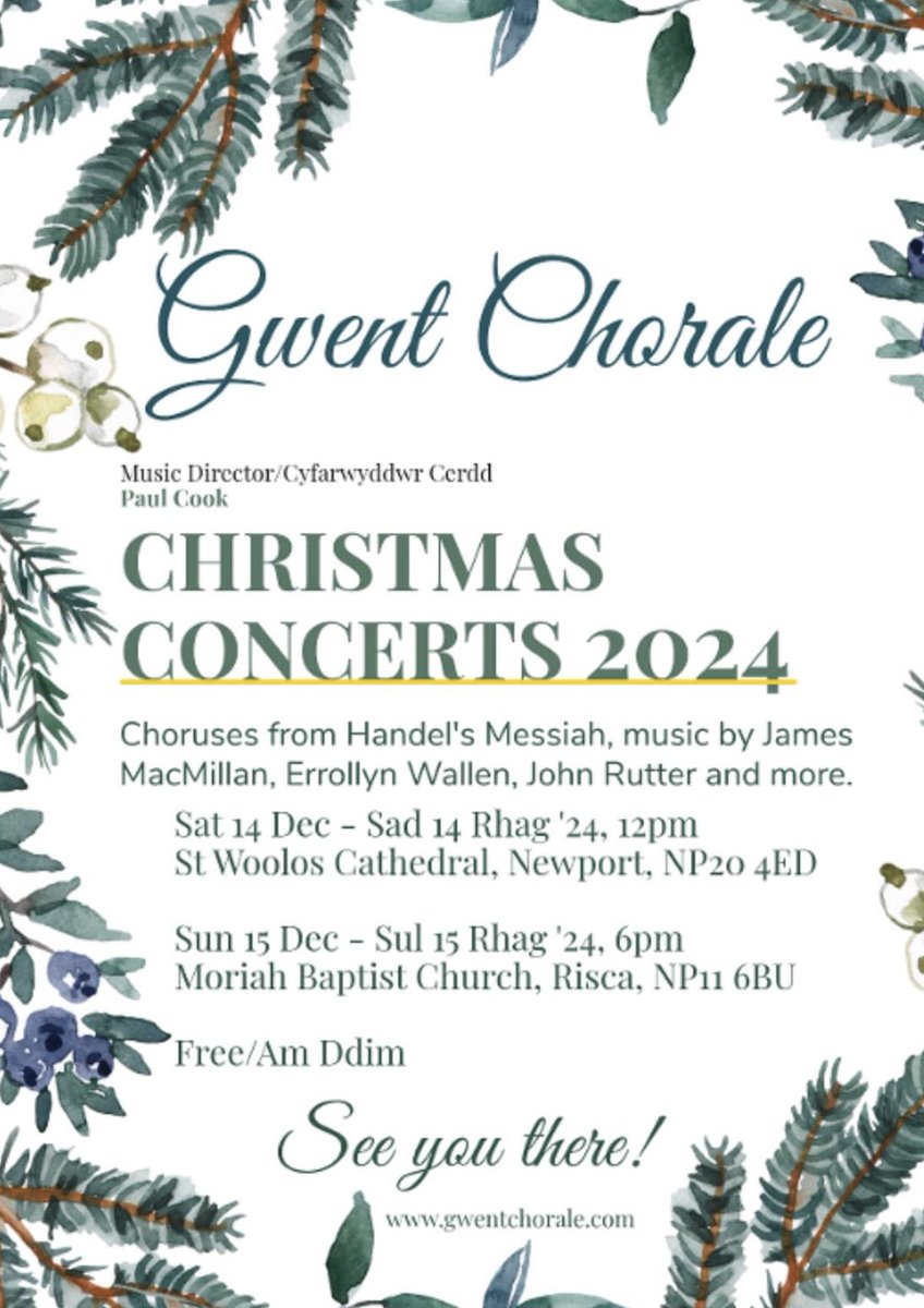 Forthcoming concerts from Gwent Chorale (based in Risca)
#Risca #Christmas