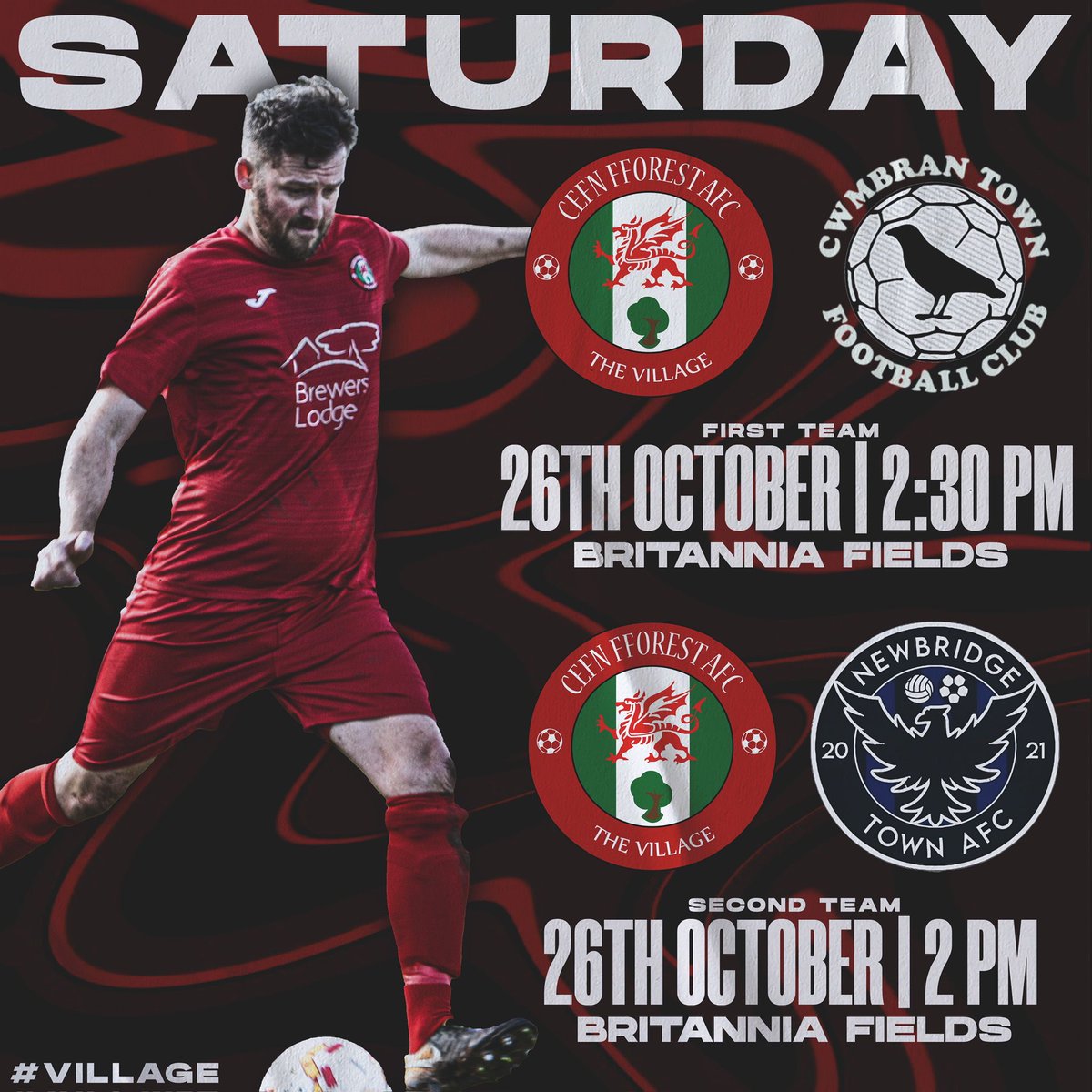 Cefn Fforest AFC (@cefnfforestafc) on Twitter photo 📝A big weekend of ⚽ incoming. The first team host <a href="/CwmbranTown/">Cwmbrân Town AFC</a> 🐦⬛ & the reserves host <a href="/Newbridge_afc/">Newbridge Town AFC</a> reserves both games on Britannia Fields. As always admission 🎫 is free so why not come along and support the lads. Stay tuned for match day programme release later.
#village🔴 📝A big weekend of ⚽ incoming. The first team host <a href="/CwmbranTown/">Cwmbrân Town AFC</a> 🐦⬛ & the reserves host <a href="/Newbridge_afc/">Newbridge Town AFC</a> reserves both games on Britannia Fields. As always admission 🎫 is free so why not come along and support the lads. Stay tuned for match day programme release later.
#village🔴