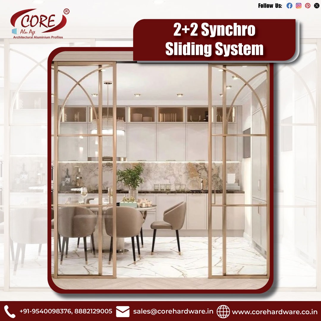 corealuage's tweet image. 🚪✨ Elevate your space with Core&apos;s 2+2 Synchro Sliding Door System! Seamless operation and sleek design meet functionality. Perfect for any modern space.

#SynchroSlidingDoor #SlidingDoorSystem #ModernArchitecture #InteriorDesign #LuxuryDoors #SmartHomeTech #CoreHardware
