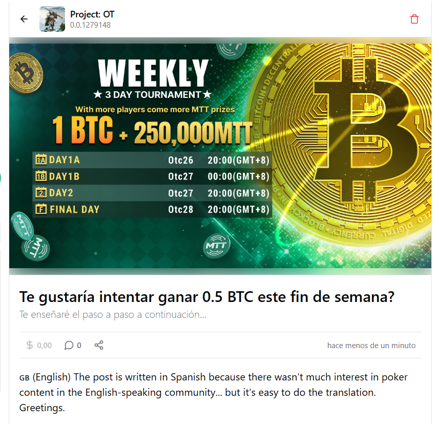 Giving value to our shareholders.

Title: Would you like to try to earn 0.5 BTC this weekend?

I'll show you step by step below...

We are waiting for you in the squares of <a href="/KabilaApp/">Kabila</a>.

Pass for entry: market.kabila.app/es/collections…

plazas.social/es/post/671b4e…