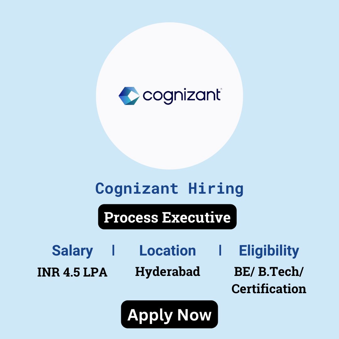 karthikpattadi's tweet image. 🔍 Cognizant Off Campus Drive 2024 🔍

💼 Job Role: Process Executive

🔗 Apply Here: zurl.co/KhEA 

💬 Join Our WhatsApp Group: zurl.co/HzO9

#Cognizant #ProcessExecutive #OffCampusDrive #Careers2024 #JobOpening