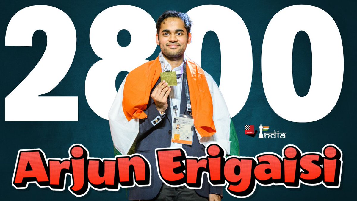 nikchess's tweet photo. 2800 रेटिंग के पार हुए भारत के अर्जुन एरीगैसी
#Arjun2800 #arjunerigaisi @FIDE_chess @ChessbaseIndia @ChessbaseHindi #HindiReport
अर्जुन एरीगैसी नें इतिहास बना दिया है , भारत के नंबर एक और दुनिया के नंबर 3 खिलाड़ी अर्जुन नें वो कारनामा किया है जो इससे पहले सिर्फ विश्वनाथन आनंद नें किया था, कुछ सालो पहले जब आनंद के शीर्ष शतरंज से सक्रियता कम करने के संकेत मिलने लगे थे तब ऐसा महसूस होता थी की आनंद के जाने के बाद भारतीय शतरंज की दिशा का होगी पर अर्जुन एरीगैसी और उनके साथी खिलाड़ियों नें भारतीय शतरंज को जगमगा दिया है । कल यूरोपियन शतरंज में अर्जुन नें दिमित्री आन्द्रेकिन को मात देते हुए 2800 रेटिंग का आंकड़ा पार कर लिया और ऐसा करने वाले दूसरे भारतीय होने का इतिहास अपने नाम कर लिया । शतरंज की दुनिया में 2700 रेटिंग में शामिल होना आज भी शतरंज की दुनिया में बेहद सम्मान का प्रतीक है पर 2800 रेटिंग का आंकड़ा छूना आज भी सिर्फ गिने चुने लोगो द्वारा हासिल की गयी ऊंचाई है , ऐसे में अर्जुन की यह उपलब्धि बेहद रोमांचित करती है ,और बड़ी बात की अर्जुन की यह उपलब्धि सिर्फ बड़े टूर्नामेंट खेल कर नहीं आई है , अर्जुन नें रेटिंग के लिहाज से खतरे से भरे हुए बहुत सारे ओपन टूर्नामेंट खेल का यह सफर किया है और यह तथ्य उनकी उपलब्धि को और खास बनाता है । अब देखना यह होगा की भारतीय शतरंज का यह महारथी क्या फीडे सर्किट में भी अपना शीर्ष स्थान बनाए रखते हुए क्या फीडे कैंडिडैट में भी जगह बनाएगा । आपको क्या लगता है ? पढे यह पूरा लेख https://t.co/aZd1Pq6NK4