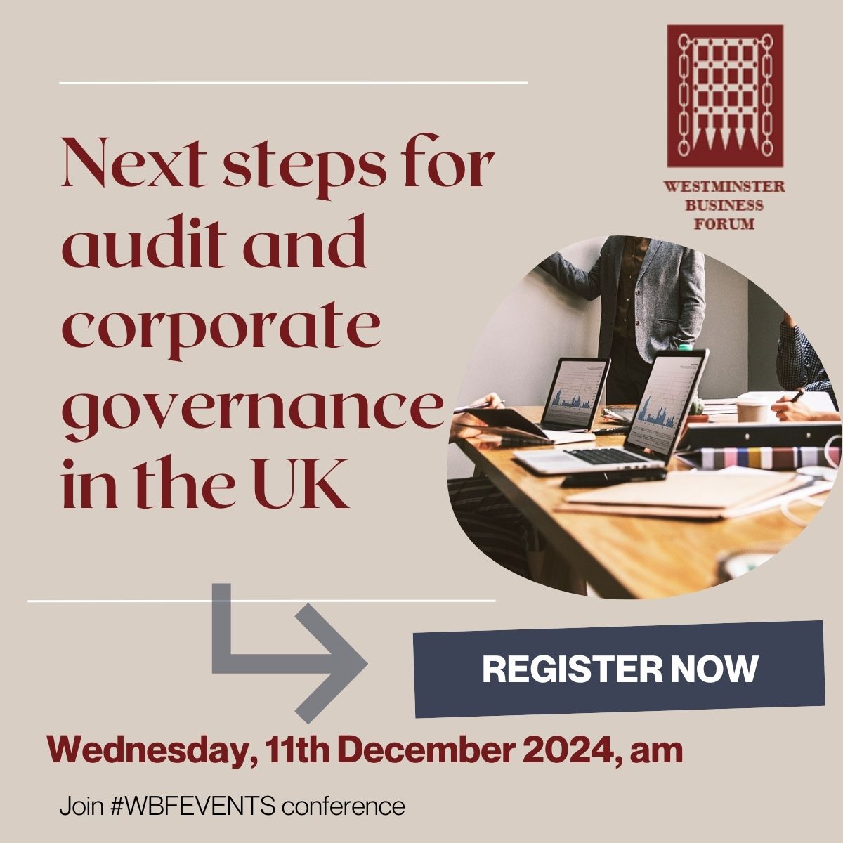 Westminster Forum Projects (@wfpevents) on Twitter photo Westminster Business Forum are holding a conference called Next steps for audit and corporate governance in the UK!
Join on the 11th of December to be a part of this conversation with speakers including <a href="/UniofOxford/">University of Oxford</a> <a href="/AuditReformLab/">The Audit Reform Lab</a> <a href="/biztradegovuk/">Department for Business and Trade</a>
More: westminsterforumprojects.co.uk/conference/Cor… Westminster Business Forum are holding a conference called Next steps for audit and corporate governance in the UK!
Join on the 11th of December to be a part of this conversation with speakers including <a href="/UniofOxford/">University of Oxford</a> <a href="/AuditReformLab/">The Audit Reform Lab</a> <a href="/biztradegovuk/">Department for Business and Trade</a>
More: westminsterforumprojects.co.uk/conference/Cor…