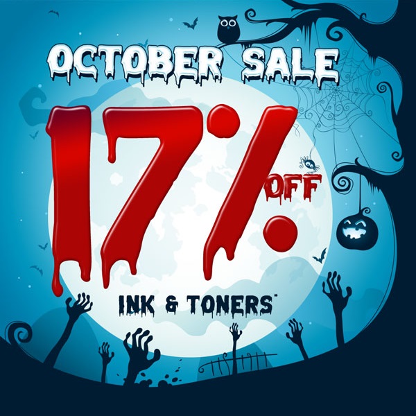 999inks's tweet image. October Sale is on! Get 17% off all your compatible ink and toner cartridges with FREE delivery with code SAVE17. Or use code SAVE5 for 5% off OEM cartridges, paper and other supplies. 
Shop now - ow.ly/1LgB50TSJFa