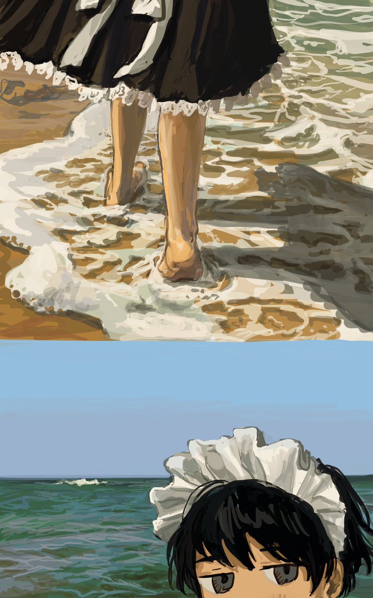 メイド服と海とおばけ