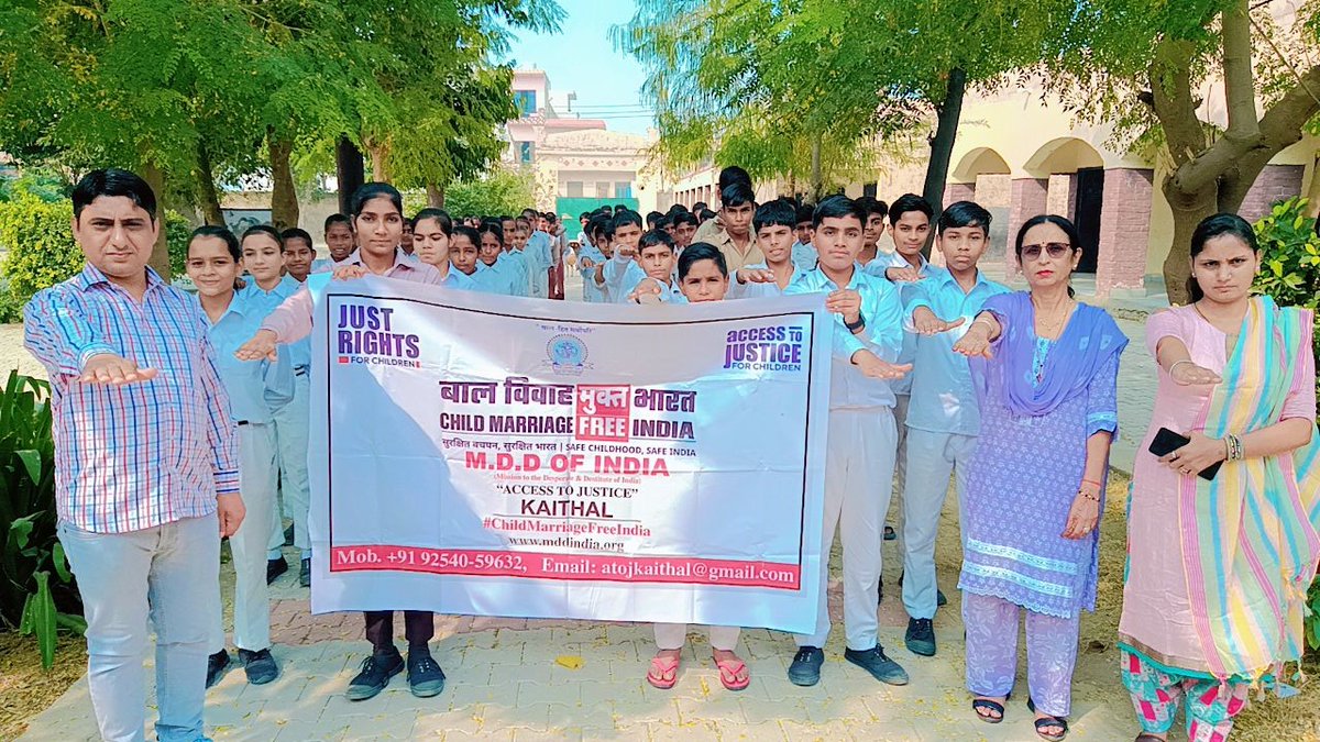 child_haryana's tweet photo. "Child marriage isn't just a cultural issue; it's a global crisis that needs urgent action."
A noble step of MDD OF INDIA (KAITHAL) to stop this crisis.
#UnitedAgainstChildMarriage #BalVivahSeAzadi #betibachaobetipadhao #kscfindia #Awareness https://t.co/HJzlhBSwUb