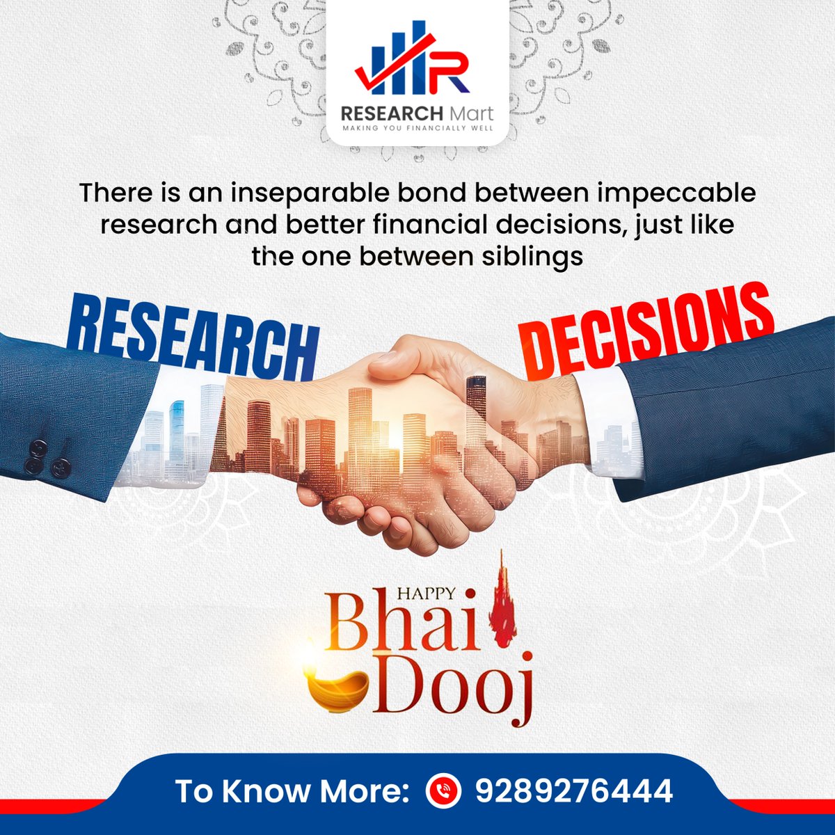 research_mart's tweet photo. Just as the bond between siblings brings strength and support, the connection between solid research &amp; sound financial decisions is unbreakable! 

Happy Bhai Dooj from Research Mart!

#BhaiDooj #FinancialWisdom #ResearchMart #StrongerTogether https://t.co/E7VVcrFTeW