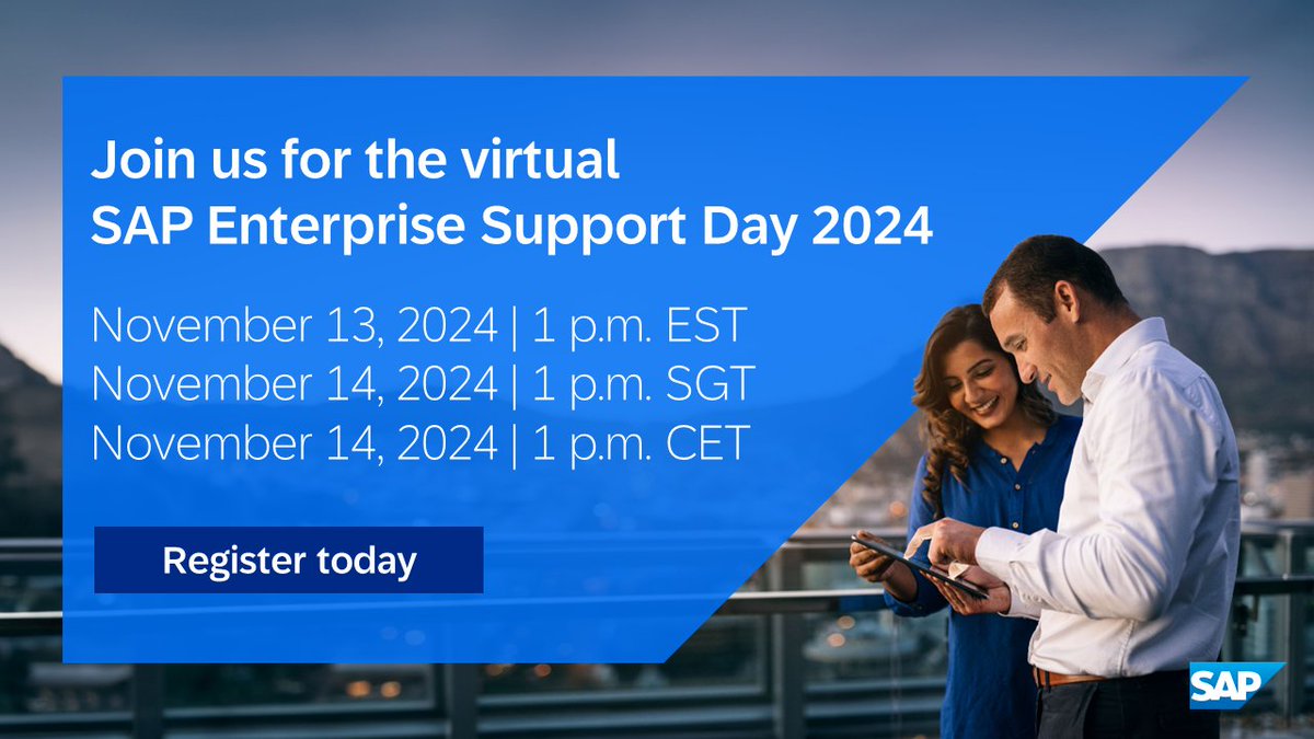 Benjamin_Wilk's tweet image. #SAPEnterpriseSupport Day 2024 is just around the corner!

No matter where you’re joining us from, rest assured we’ve got you covered. Explore our virtual sessions and get set to power your business transformation journey!

Register now: 
imsap.co/6014q4iF8