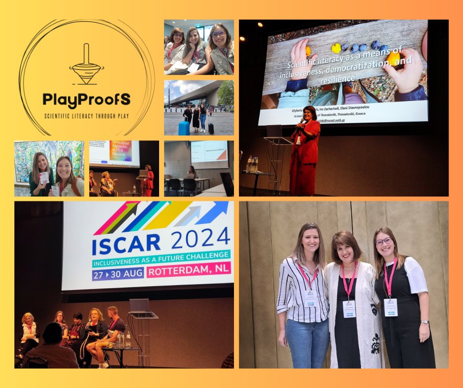 #ISCAR2024 Conference at Rotterdam!
PlayProofS team was there and here is Glykeria Fragkiadaki presenting "Scientific literacy as a means of inclusiveness, democratization, and resilience" at the symposium "Expanding teaching activities in contexts"!!
#ISCAR #PlayProofS