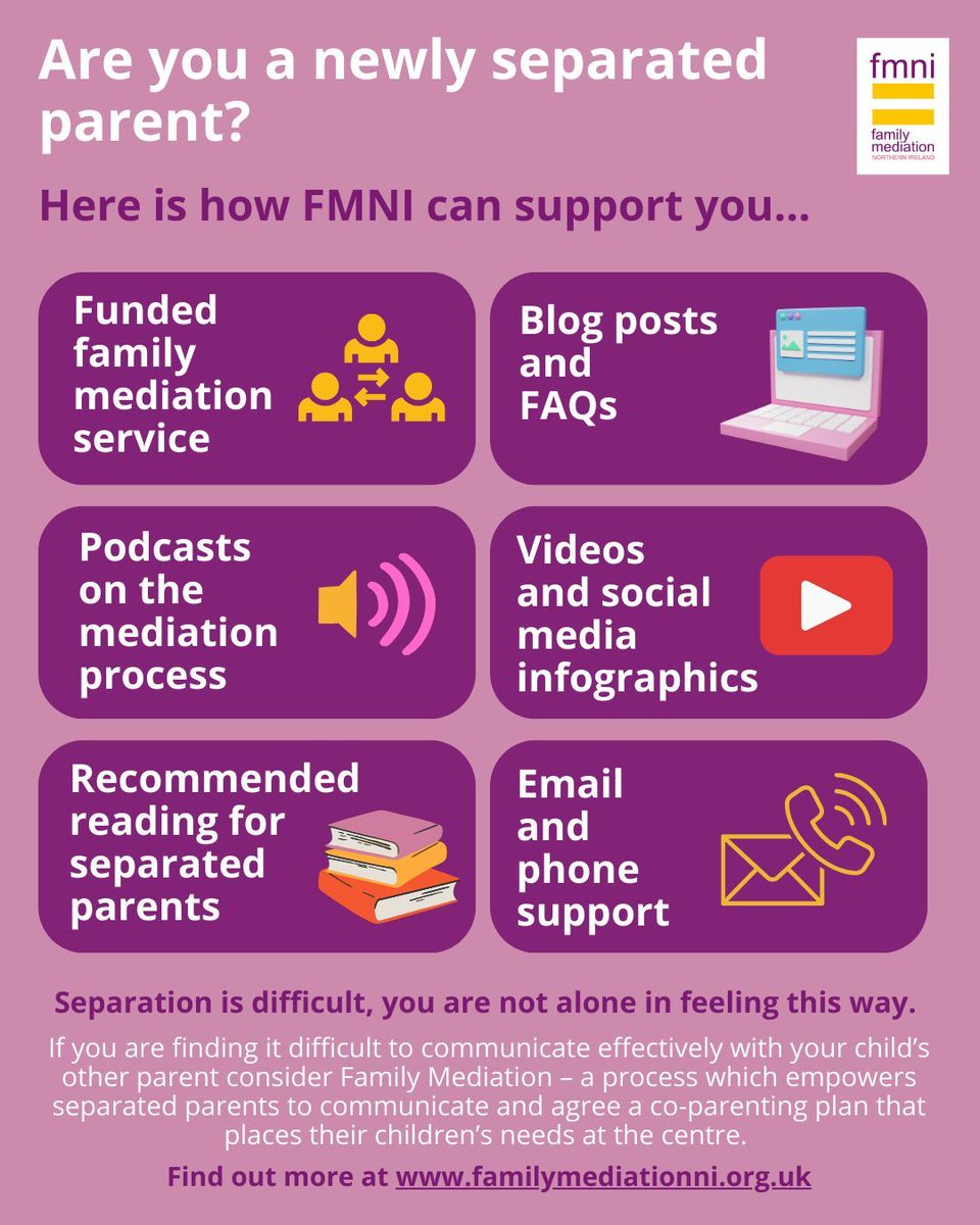 Family Mediation NI (@fammediation_ni) on Twitter photo Are you looking for more resources on co-parenting after separation and family mediation? We’ve got you covered! Find out more at familymediationni.org.uk #ForEveryFamily #ParentingWeek
<a href="/healthdpt/">Department of Health</a> <a href="/cypsp/">CYPSP in N.Ireland</a> Are you looking for more resources on co-parenting after separation and family mediation? We’ve got you covered! Find out more at familymediationni.org.uk #ForEveryFamily #ParentingWeek
<a href="/healthdpt/">Department of Health</a> <a href="/cypsp/">CYPSP in N.Ireland</a>