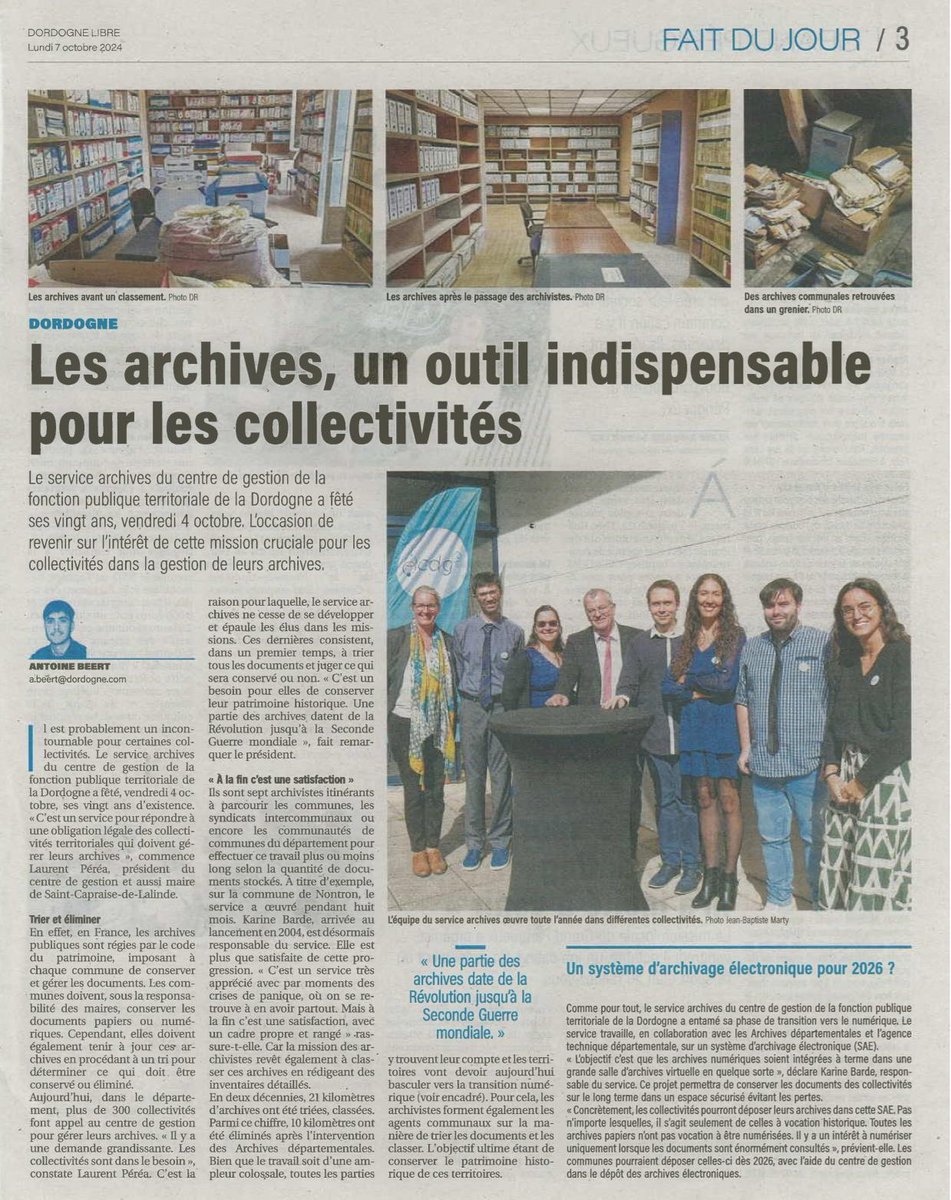 Service archives du Centre de Gestion Dordogne tweet media