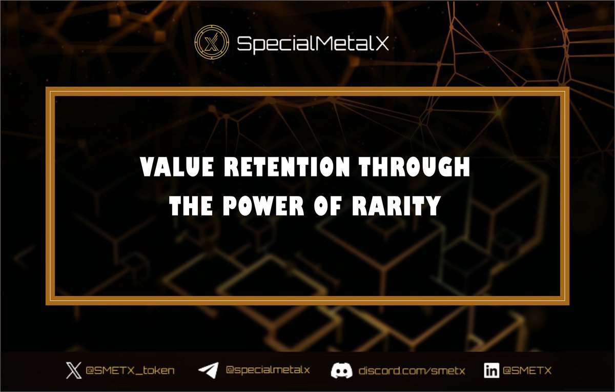 FaithArchi21664's tweet photo. 1/8 🔑In today’s saturated markets, maintaining value over time is challenging. SpecialMetalX addresses this through one key principle: rarity. By offering scarce, high-demand materials, it ensures long-term value retention. The $SMETX token represents this strategy in action. https://t.co/LxqSXQghjP