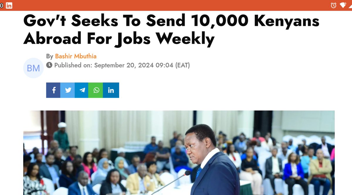 KENYA'S "LABOUR EXPORT" AGENDA &amp; WHY IT'S DEEPER, UGLIER THAN WE SEE

Lately, the government has been blabbering about securing jobs for Kenyans abroad. The latest being 310k jobs in 4 countries, including Germany 🇩🇪 (250k). Is there more to this scheme than meets the eye? 🧵