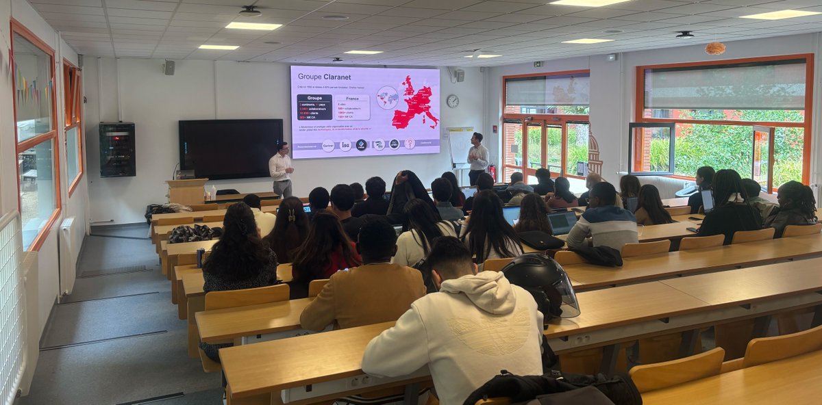 Nous avons rencontré les étudiants de la promo #Data Engineering &amp; #IA de l'<a href="/Efrei_Paris/">Efrei</a> 🙌 Claranet parraine cette promo avec pour objectif de partager nos problématiques et projets Data&amp;IA aux étudiants. 
Après cette 1ère présentation aux M2, ce sera au tour des M1 en novembre.