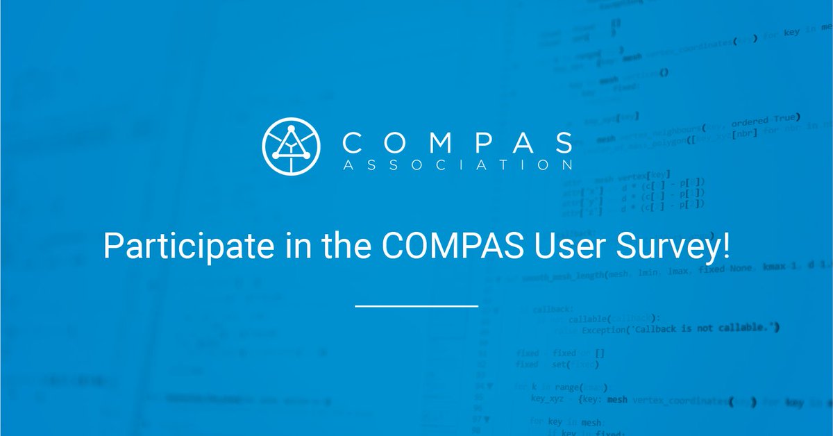compas_dev's tweet image. The COMPAS community is growing! 

Understanding how COMPAS is used and what projects are built, allows us to better allocate resources and provide better support.

Help out by completing our user survey.

👉 forms.gle/qDvbttVXofC7P5…