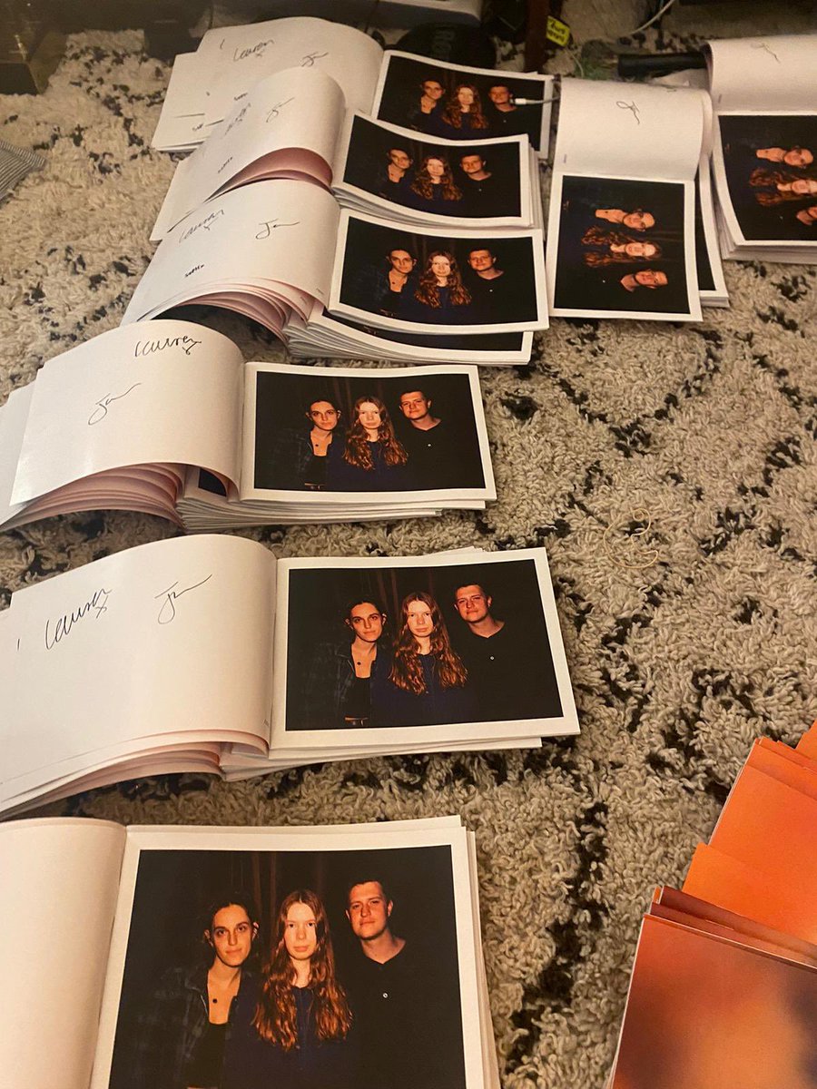 weareourgirl's tweet photo. We hand numbered and signed 500 of these photo booklets for the @dinkededition version of our record, and all the photos in it are from @Rockfieldstudio where we tracked the album 🧡 Only 500 in the world ever!!! https://t.co/itogOzEKW5 https://t.co/nPORVqHTKY