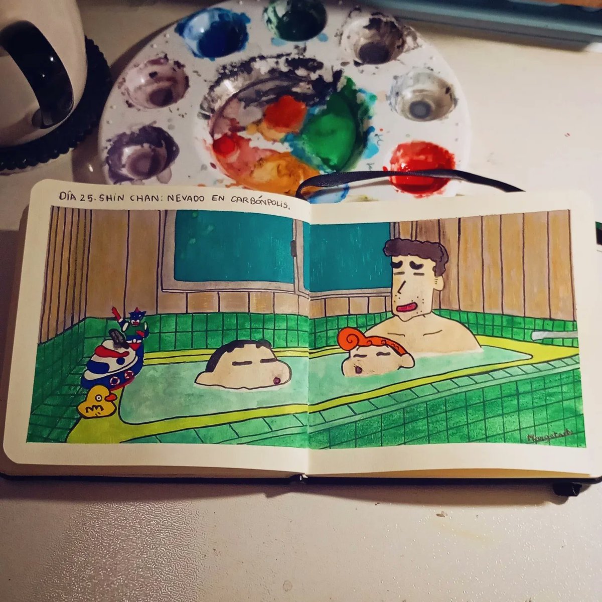 margotart_'s tweet photo. 🐶⛏️ DIA 25. SHIN CHAN: NEVADO EN CARBÓNPOLIS ⛏️🐶
@shinchan_es_
#margotober #margotart #margotober24 #sketchbook #acrylicpainting #watercolors #shinchansuperheroe #shinchan #shinchannevadoencarbónpolis #shinchanshiro #shiro https://t.co/IZe7PWEiqY