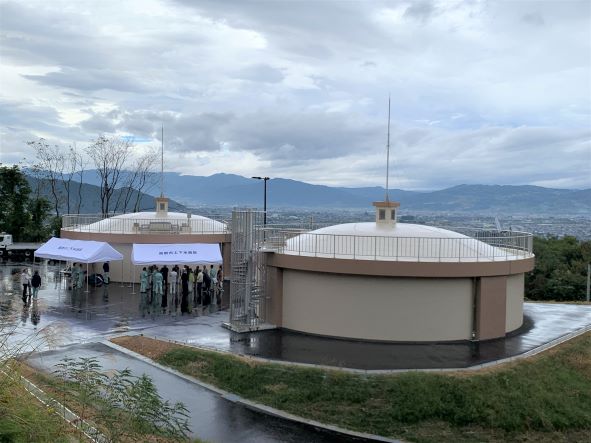 東寺尾配水池が完成しました】 松代地区内に点在する水道施設を集約し