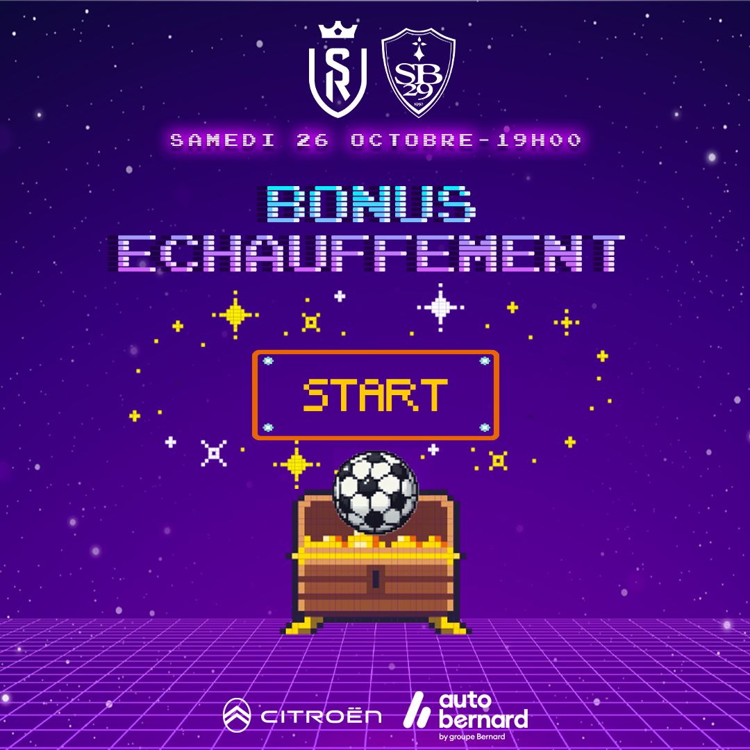 🎁 𝘽𝙤𝙣𝙪𝙨 𝙨𝙪𝙥𝙥𝙡𝙚́𝙢𝙚𝙣𝙩𝙖𝙞𝙧𝙚 🎁

Et si vous assistiez à l'𝘦́𝘤𝘩𝘢𝘶𝘧𝘧𝘦𝘮𝘦𝘯𝘵 de nos Rémois en 𝗯𝗼𝗿𝗱 𝗽𝗲𝗹𝗼𝘂𝘀𝗲 samedi pour #SDRSB29 ? 👀🏟️

💪 Pour tenter de 𝗴𝗮𝗴𝗻𝗲𝗿 cette 𝘳𝘦́𝘤𝘰𝘮𝘱𝘦𝘯𝘴𝘦 pour deux personnes, il vous suffit de :

👉 Suivre