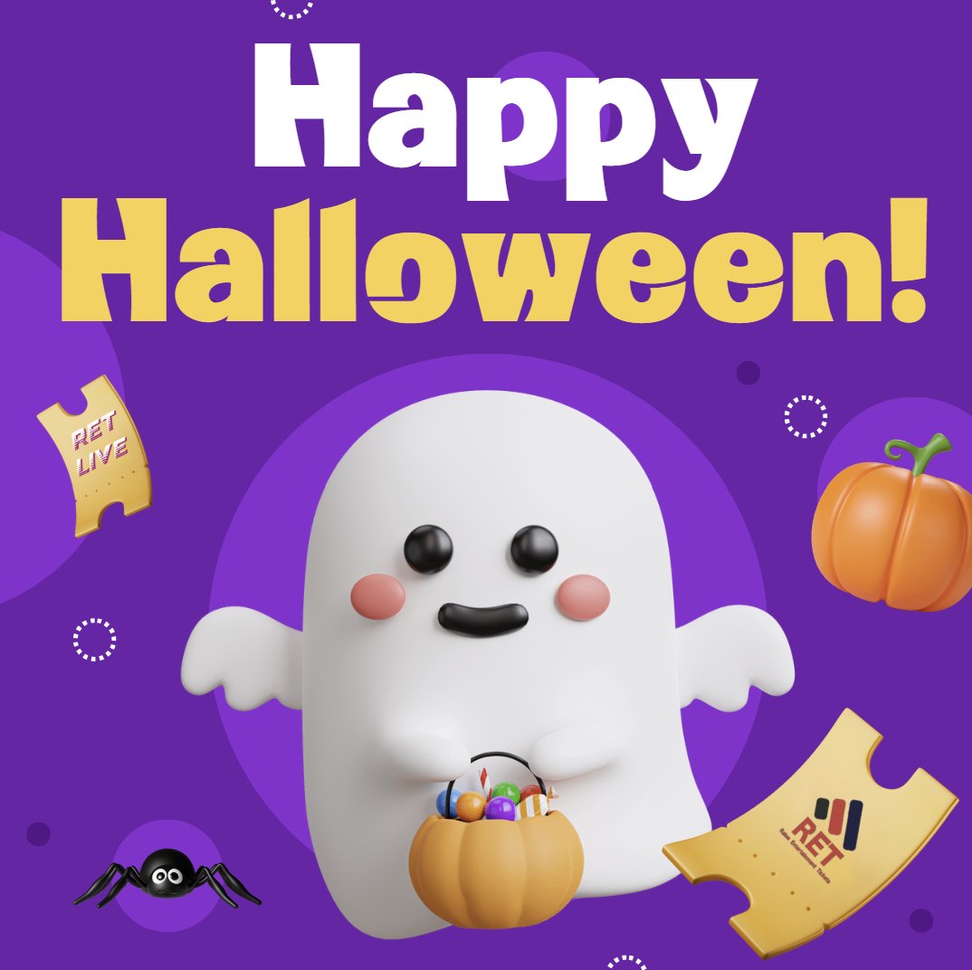 it's almost halloween! 🎃👻🧙 
Hope everyone has a happy Halloween day🖤

RET NEWS⬇️
👥Community
t.me/RET_Community
🔮RET-LIVE ret-live.com
🟣Website  ret-project.io

#RET #ENTERTAINMENT #ENTERCOIN #CRYPTO #Halloween