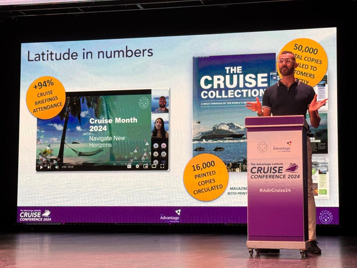 The Advantage Travel Partnership (@advantagehq) on Twitter photo During this morning's conference session our Senior Commercial Manager <a href="/PeatJonny/">Jonny Peat</a> shared some exciting Advantage news!
“Groundbreaking Marketing Programme.”👇🏼
bit.ly/4e3vE8G
“2024 As It Best Year Ever For Cruise” 👇🏼
bit.ly/48jRPGE #AdvCruise24 During this morning's conference session our Senior Commercial Manager <a href="/PeatJonny/">Jonny Peat</a> shared some exciting Advantage news!
“Groundbreaking Marketing Programme.”👇🏼
bit.ly/4e3vE8G
“2024 As It Best Year Ever For Cruise” 👇🏼
bit.ly/48jRPGE #AdvCruise24