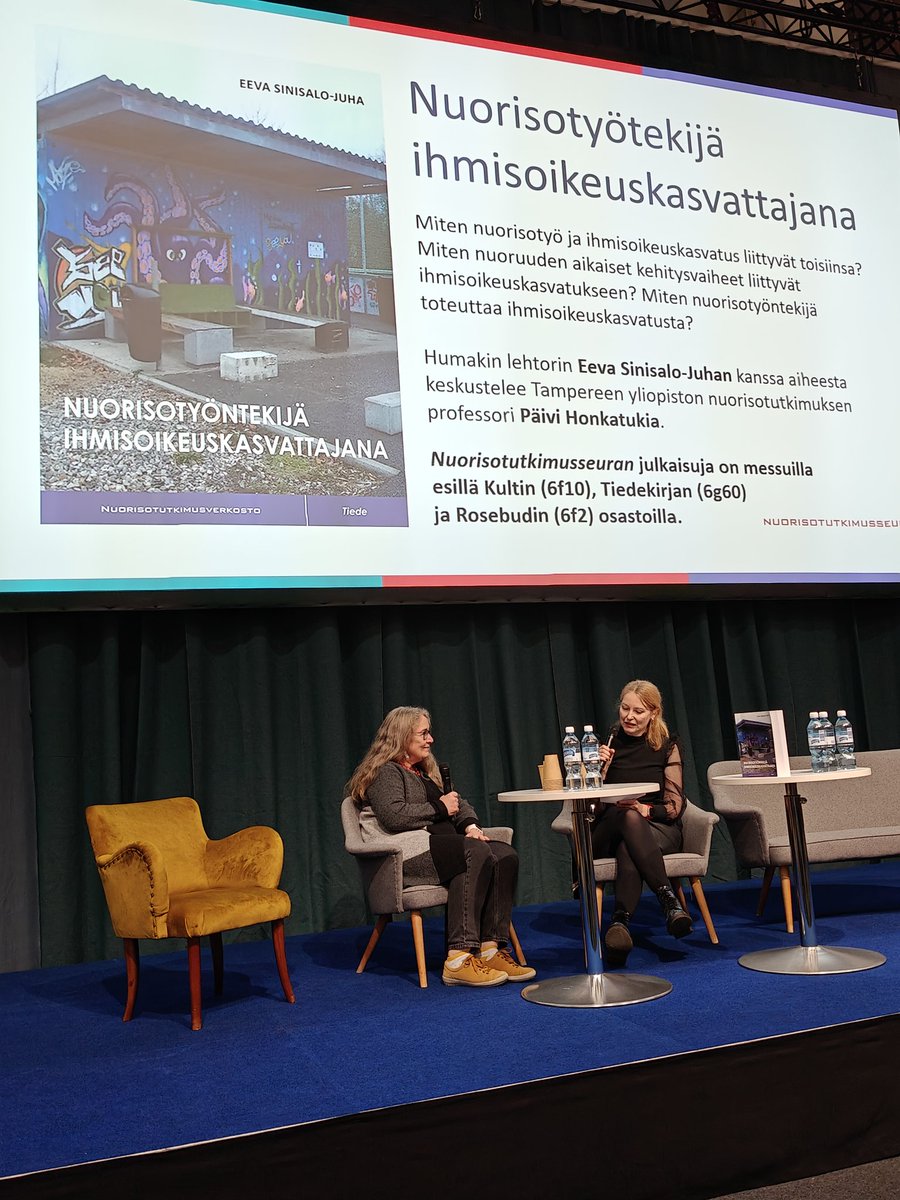 Eila Kauppinen (@eilakauppinen1) on Twitter photo <a href="/Nuorisotutkimus/">Nuorisotutkimusseura</a> ohjelmassa Eeva Sinisalo-Juha keskustelee @PaiviHonkatukia n kanssa nuorisotyöntekijästä ihmisoikeuskasvattajana. Kiinnostavaa pohdintaa nuorisotyöstä kasvatuksena ja tavoista tukea ja ohjata nuoria arvostamaan omia ja toisten ihmisoikeuksia. #nuorisotyö <a href="/Nuorisotutkimus/">Nuorisotutkimusseura</a> ohjelmassa Eeva Sinisalo-Juha keskustelee @PaiviHonkatukia n kanssa nuorisotyöntekijästä ihmisoikeuskasvattajana. Kiinnostavaa pohdintaa nuorisotyöstä kasvatuksena ja tavoista tukea ja ohjata nuoria arvostamaan omia ja toisten ihmisoikeuksia. #nuorisotyö