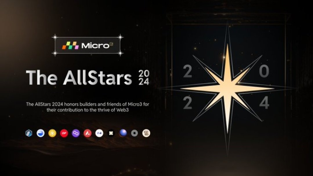 Blesilyns's tweet image. ✴️ Micro3 AllStars 2024: Honoring Partnership and Favourite Project ✴️

Hey buddy, have your heard about  #AllStars2024 awards?

To celebrate the incredible builders and supporters who’ve contributed to @Micro3io&apos;s journey and the growth of Web3! 
#Micro3 is  inviting everyone…
