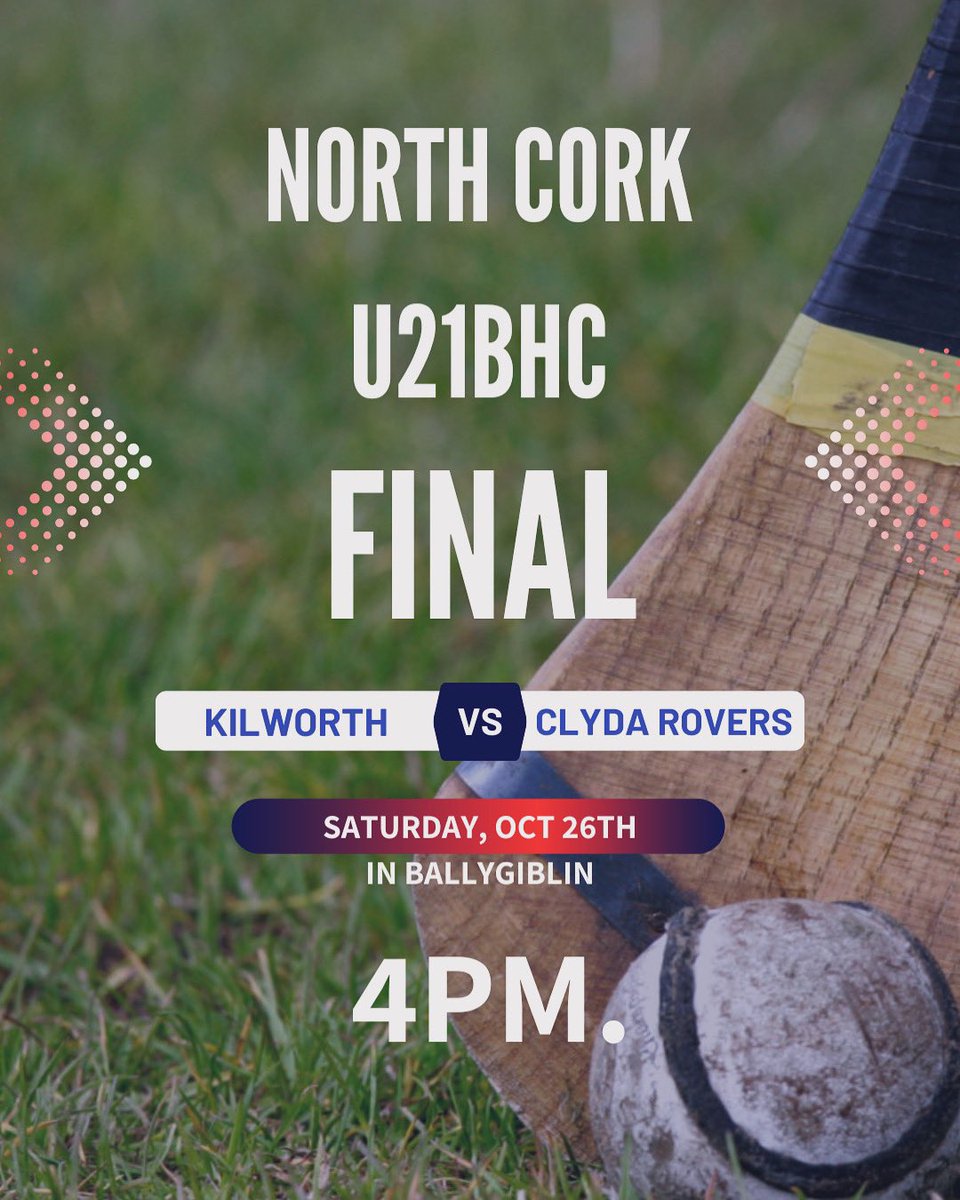 Kilworth GAA (@kilworthgaa) on Twitter photo Tomorrow is hurling final day!! Best of luck to our U21 hurlers & their management team in the North Cork Final against <a href="/clydaroversgaa/">Clyda Rovers GAA</a> tomorrow @ 4PM in <a href="/Ballygiblingaa/">Ballygiblin GAA</a>. Spread the word & please support 🔴⚪️ #kilworthabú <a href="/AvondhuGAA/">Avondhu GAA</a> Tomorrow is hurling final day!! Best of luck to our U21 hurlers & their management team in the North Cork Final against <a href="/clydaroversgaa/">Clyda Rovers GAA</a> tomorrow @ 4PM in <a href="/Ballygiblingaa/">Ballygiblin GAA</a>. Spread the word & please support 🔴⚪️ #kilworthabú <a href="/AvondhuGAA/">Avondhu GAA</a>
