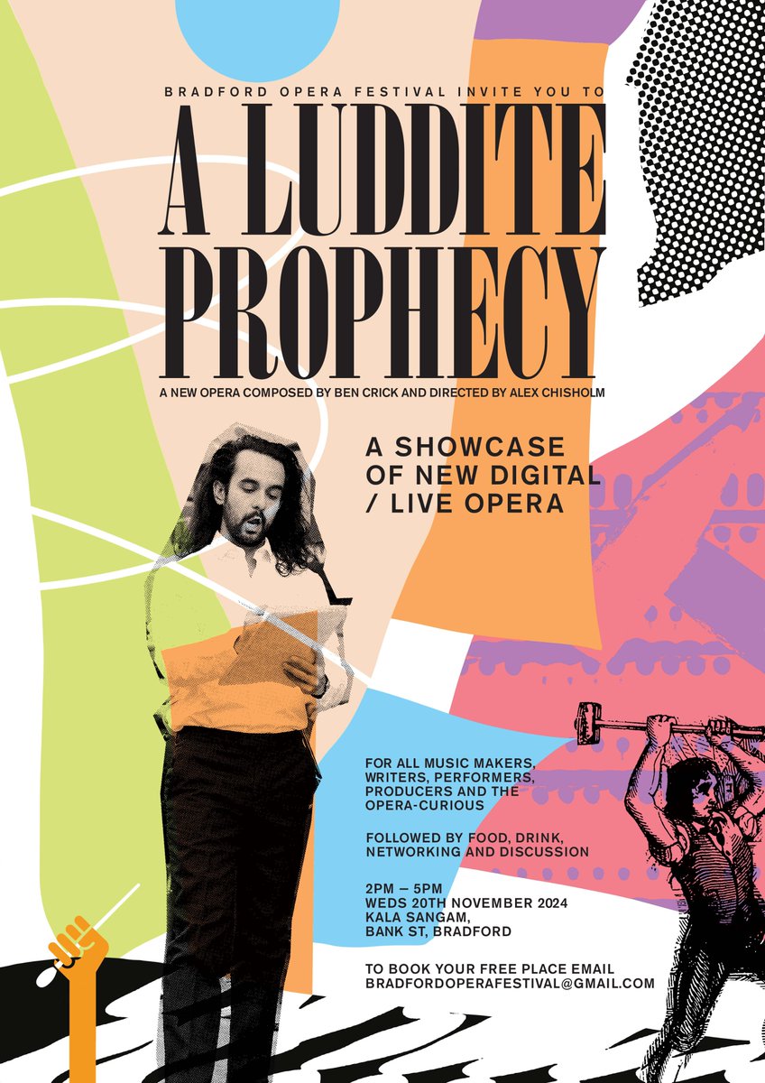 🌟 Happy World Opera Day! 🎭✨ 

We're thrilled to announce the R&amp;D Sharing of A Luddite Prophecy, Ben Crick's new opera directed by Alex Chisolm! 

🗓️ 20 November
🕑 2:00 - 4:00 PM
📍 At @Kala_Sangam 

Read more  👉bit.ly/40ef039

#WorldOperaDay #ALudditeProphecy