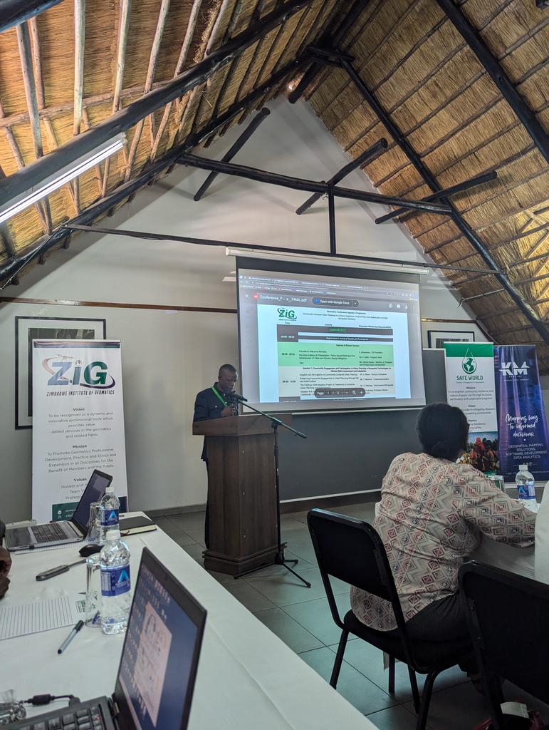 Insights into aspects of community centered urban planning by one of the youngsters Mr A Bhero from Bravura Zimbabwe 

#Geomatics2024