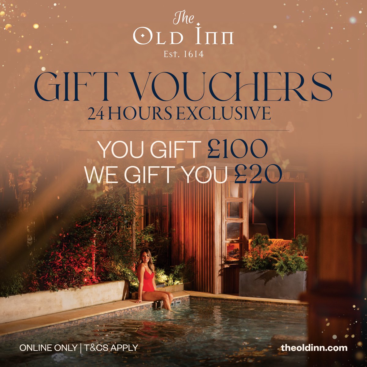 📷 24 hours ONLY 📷

Give the gift of an experience this Christmas 📷
For every £100 you spend online on gift vouchers, receive £20 Gift For You Voucher on us 📷

Shop vouchers here - theoldinn.com/gift-vouchers.…?

T&amp;Cs Apply. Online only. Offer ends 23:59 25th October.