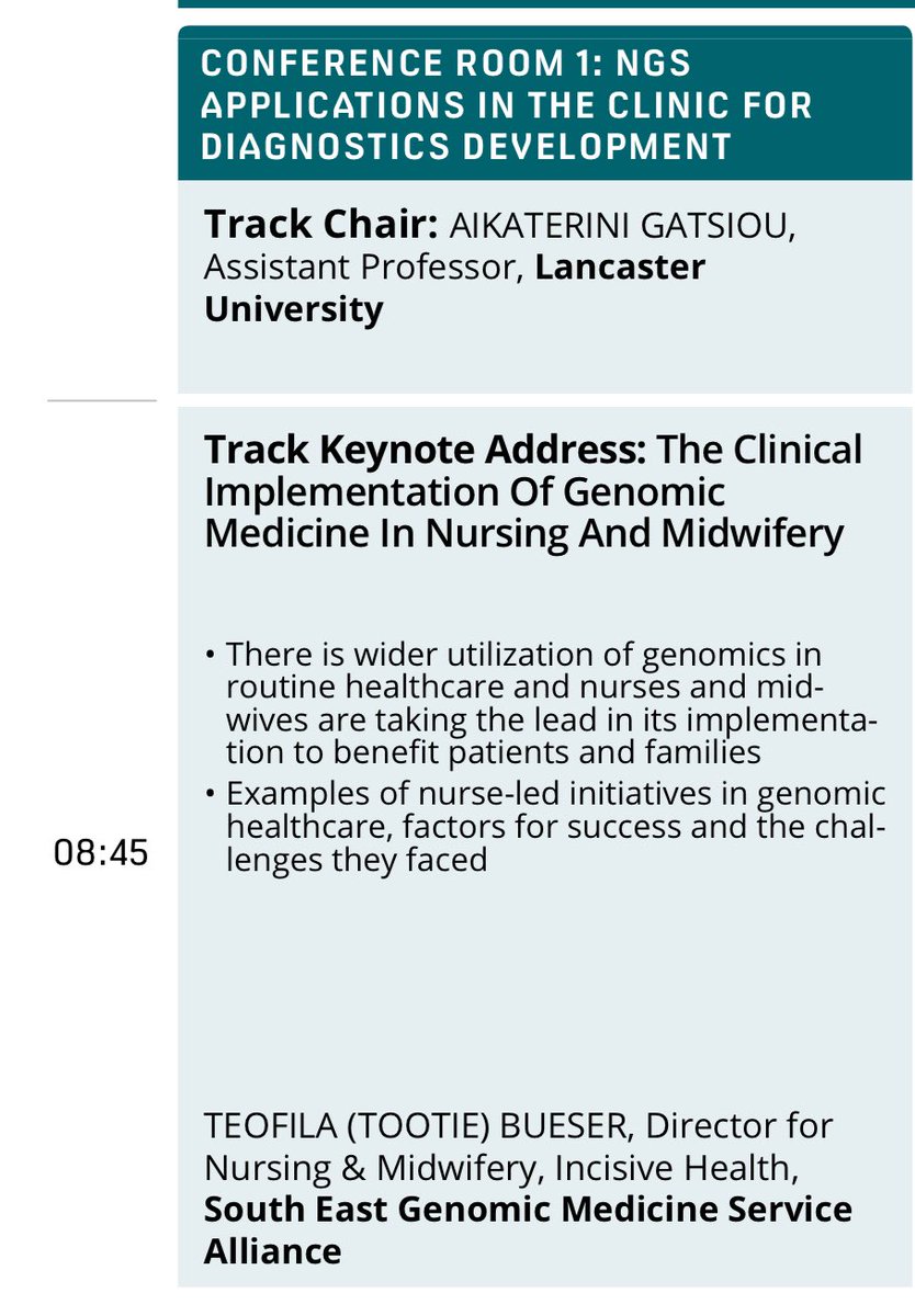 Dr Tootie Bueser💙 (@2tbueser) on Twitter photo Really pleased to be highlighting the work of #nursing & #midwifery @NextGenOmics! 🤩
Really gr8 to also network & learn more fr lab & research colleagues ☺️
<a href="/SEgenomics/">NHS South East Genomic Medicine Service</a> <a href="/FSNA_UK/">Filipino Senior Nurses Alliance UK</a> <a href="/SigsworthJanice/">Janice Sigsworth RN 💙</a> <a href="/AcosiaNyanin/">Acosia Nyanin 💙</a> Really pleased to be highlighting the work of #nursing & #midwifery @NextGenOmics! 🤩
Really gr8 to also network & learn more fr lab & research colleagues ☺️
<a href="/SEgenomics/">NHS South East Genomic Medicine Service</a> <a href="/FSNA_UK/">Filipino Senior Nurses Alliance UK</a> <a href="/SigsworthJanice/">Janice Sigsworth RN 💙</a> <a href="/AcosiaNyanin/">Acosia Nyanin 💙</a>