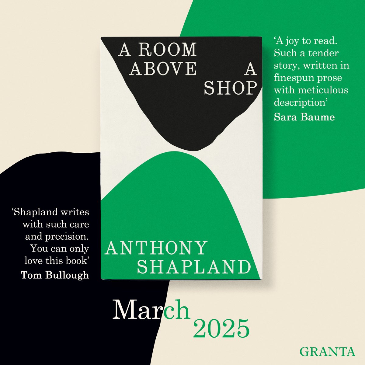A ROOM ABOVE A SHOP, the debut novel from @AnthonyShapland, is a poignant story of love between two men in a South Wales valley in the late 1980s. We’re excited to reveal its beautiful cover design by @_TomEtherington 💚🖤

Coming March 2025 #aroomaboveashop