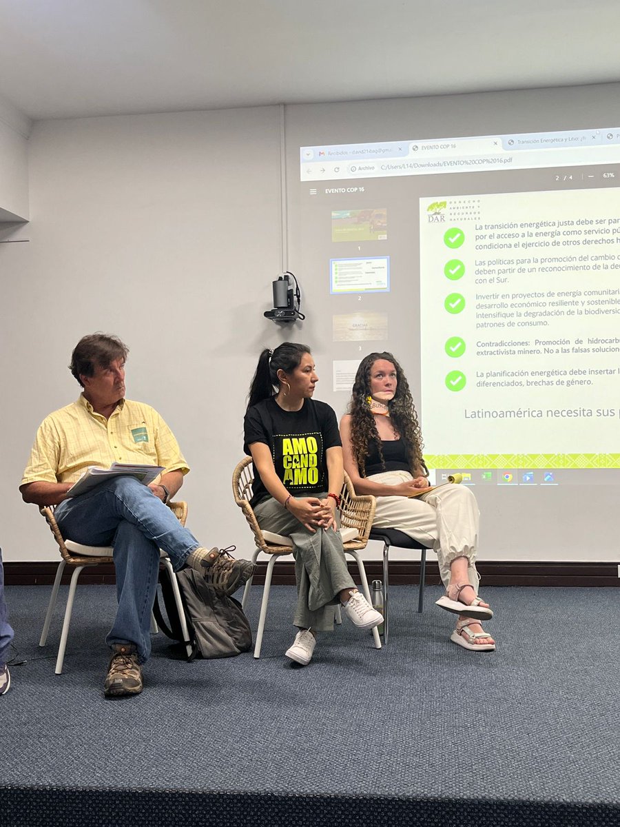 This week we attended #COP16 in Cali, Colombia🇨🇴 with the Regional Group for a Just Energy Transition in LAC🌎

🪩See photos from our event ‘Towards a Just Energy Transition in Latin America: Energy Alternatives and Socio-environmental Justice’.

Thanks to everyone who joined us!