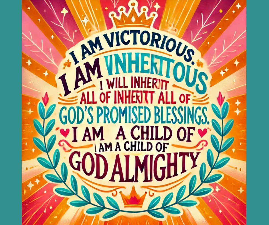 _CathyFraser's tweet photo. READ THIS SCRIPTURE AND PROMISES OVER YOUR LIFE!!!

All who are victorious will inherit all these blessings, and I will be their God, and they will be my children. [Revelation 21:7] https://t.co/wZI8w9OFbU