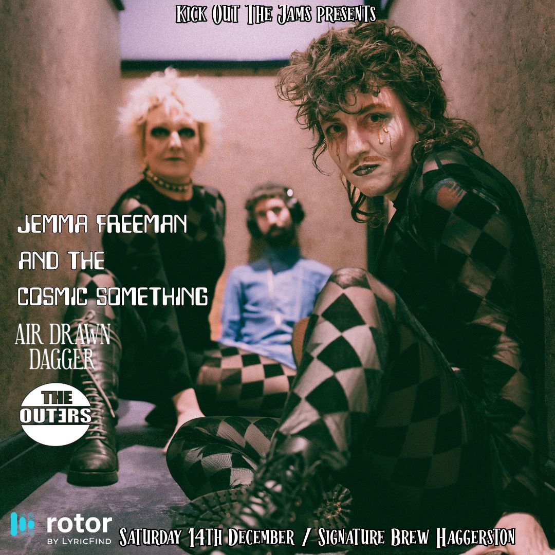 Kick Out The Jams (@kikoutthejams) on Twitter photo Line up change: Sadly Jopy have had to cancel all their remaining shows this year, so we've asked <a href="/SignatureBrewE8/">Signature Brew Haggerston</a> regulars <a href="/TheOuters/">TheOuters</a> to join headliners <a href="/JemmaFreeman3/">Jemma Freeman and The Cosmic Something</a> and main support <a href="/AirDrawnDagger_/">Air Drawn Dagger</a> on Sat 14th Dec . Adv tix on sale now (link in bio) Sponsored by <a href="/RotorVideos/">Rotor Videos by LyricFind</a> Line up change: Sadly Jopy have had to cancel all their remaining shows this year, so we've asked <a href="/SignatureBrewE8/">Signature Brew Haggerston</a> regulars <a href="/TheOuters/">TheOuters</a> to join headliners <a href="/JemmaFreeman3/">Jemma Freeman and The Cosmic Something</a> and main support <a href="/AirDrawnDagger_/">Air Drawn Dagger</a> on Sat 14th Dec . Adv tix on sale now (link in bio) Sponsored by <a href="/RotorVideos/">Rotor Videos by LyricFind</a>