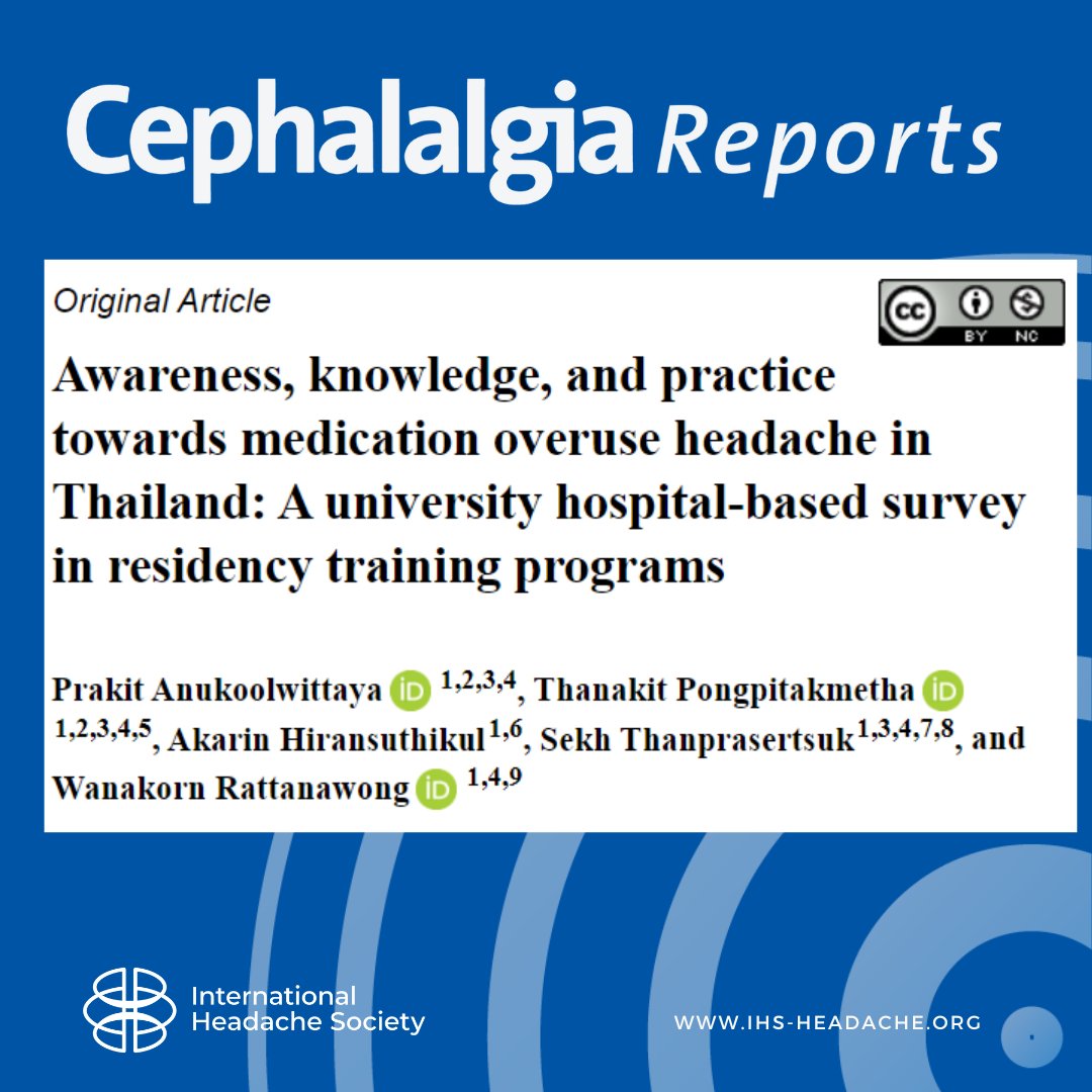 JCephalalgia's tweet photo. This study shows the gap in awareness, knowledge, and practice of MOH, especially in non-neurology resident training programs. Continuous medical education with a multifaceted approach may be required to address the issues.
https://t.co/Bvdx4OQn1f
#headace #neurology #MOH
@getcud https://t.co/kXK6BipB3I