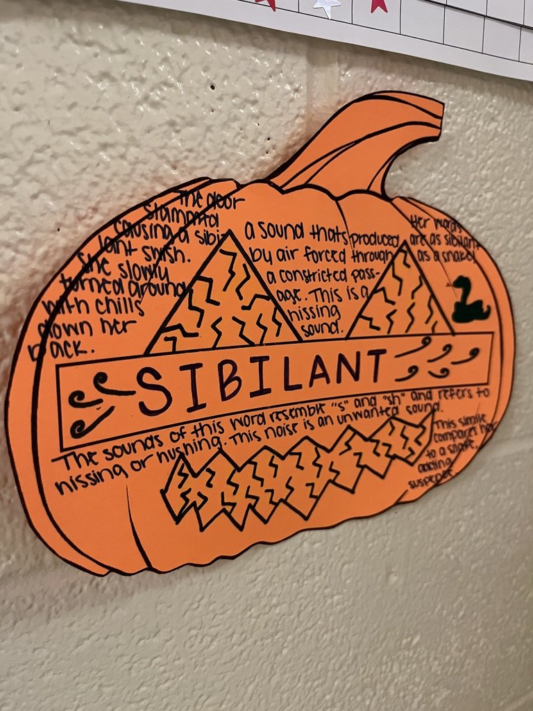 Mrs. Cook's and Mrs. Harrod’s senior English classes are embracing spooky season with suspenseful vocabulary! Students are learning through this suspense unit how language builds tension and the importance of word connotations.