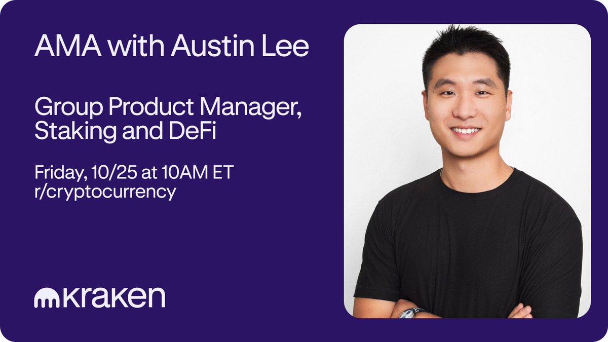 DYK? You can now Restake ETH on Kraken! Find out how… Group Product Manager  Austin Lee is here to answer all of your questions, live on r/cryptocurrency.  👇 https://t.co/QXKjworgpm