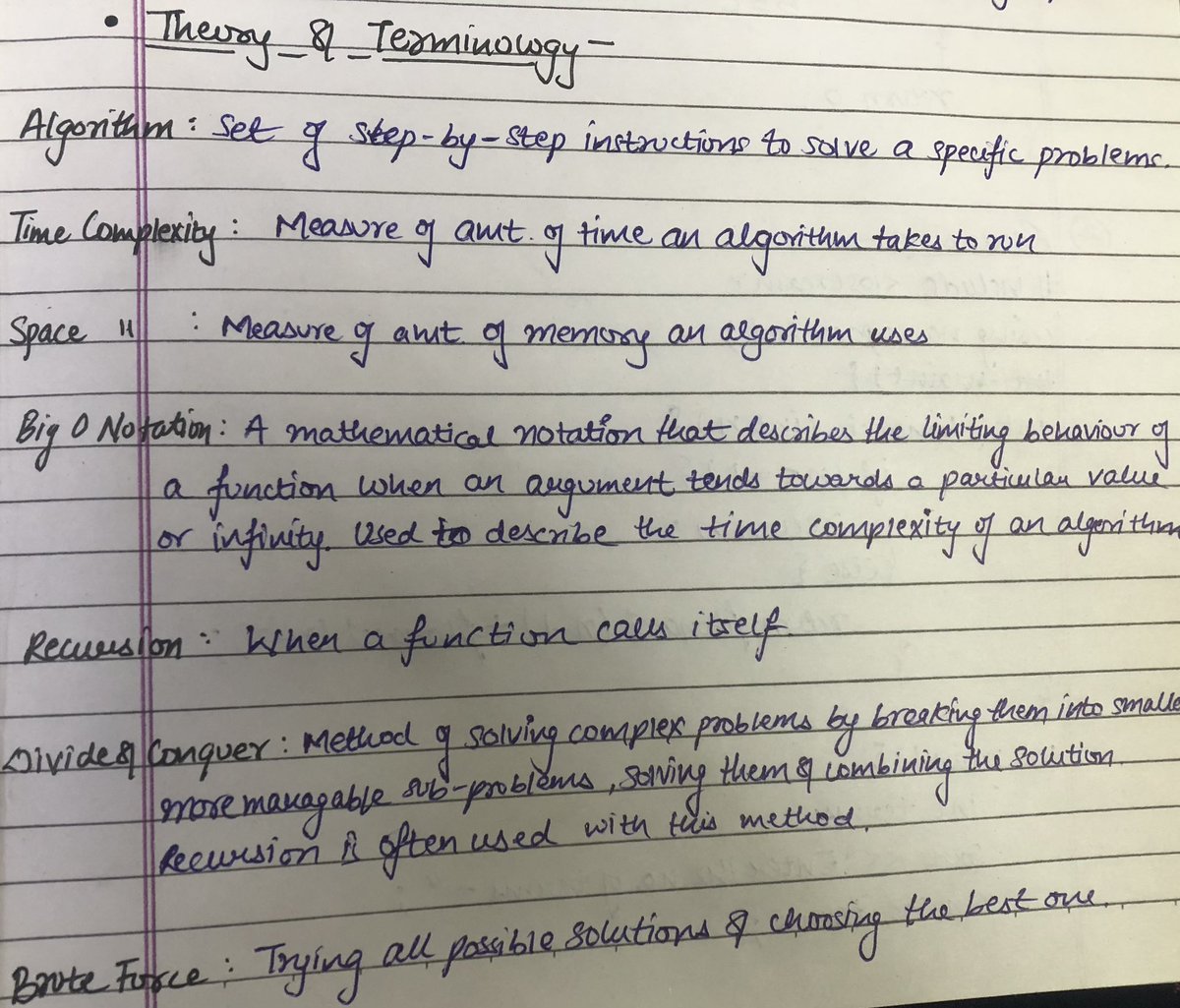 AakritiArya02's tweet image. Day9
Officially started dsa hehe 
learned basic terminologies like Time Complexities,brute force etc.
learned about recursion and printed fibonacci series...
@namespacecomm #NameSpaceCommunity 
#25daysofcode